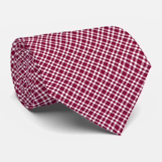 Gravata Burgundy White Plaid Pattern