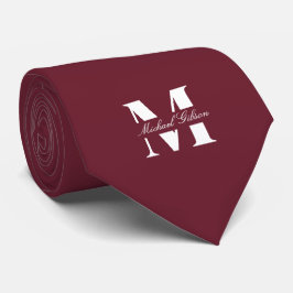 Gravata Burgundy Wine | Custom Monogram Wedding Groomsmen