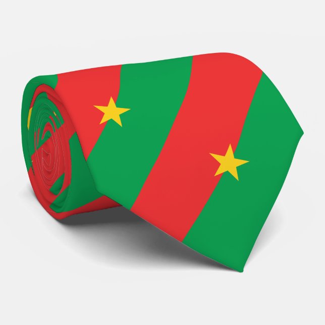 Gravata Burkina Faso - Bandeira do Pescoço (Rolled)
