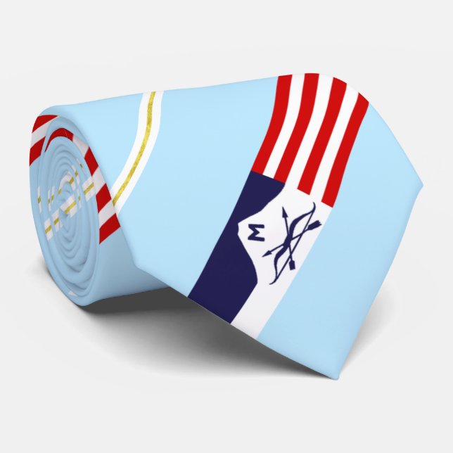 Gravata Butte (Montana) city flag Neck Tie (Rolled)