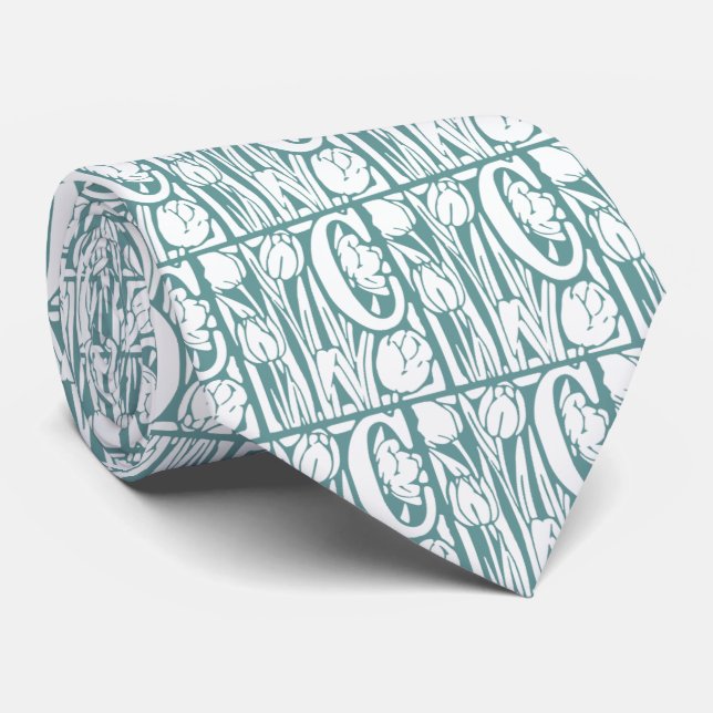 Gravata C Monograma Floral (Rolled)