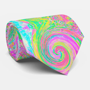 Gravata Cabeça Abstrato, cor-de-rosa e espiral líquida a
