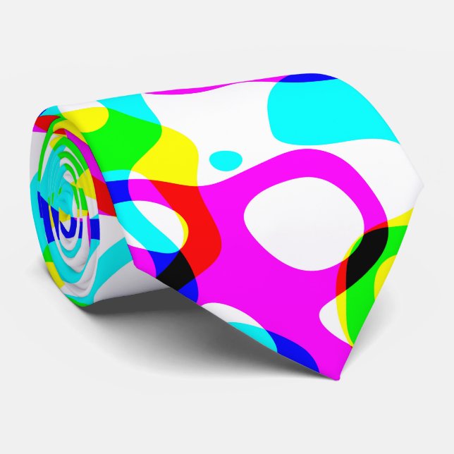 Gravata Cabos Líquidos De Hippie Fluorescentes De Groovy N (Rolled)