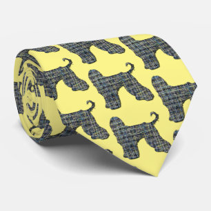 Gravata Cachorro Afegão Amarelo e Preto Grade Amarelo Amar