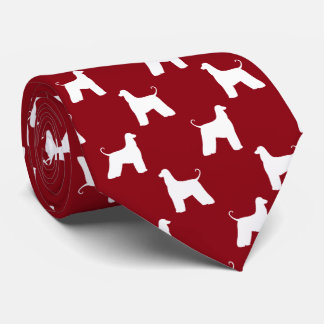 Gravata Cachorro Afegão Silhouettes Padrão Vermelho e Bran