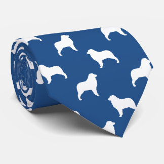 Gravata Cachorro Australiano Silhuettes Padrão Azul