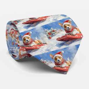 Gravata Cachorro Basenji no Sledge Deixe-o nevar no Natal