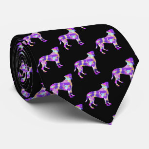 Gravata Cachorro-Boxeiro Silhouette Purple Colors Black Ne