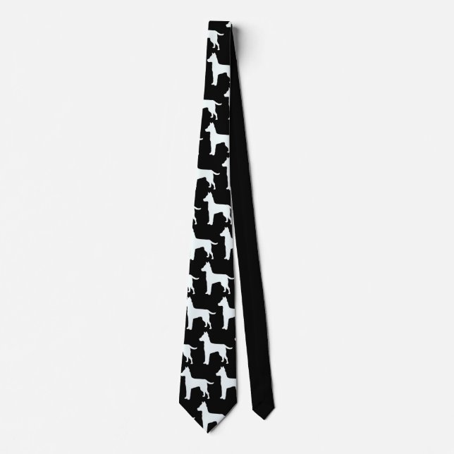Gravata Cachorro Branco Preto  (Frente)