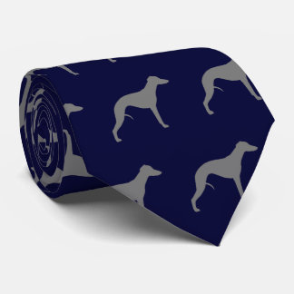 Gravata Cachorro-branco Silhouettes Padrão Azul e Cinza