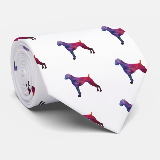 Gravata Cachorro Cachorro Natural Orelha Geo Silhoule Purp (Rolled)