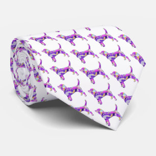 Gravata Cachorro Cachorro Silhueta Pescoço branco roxo