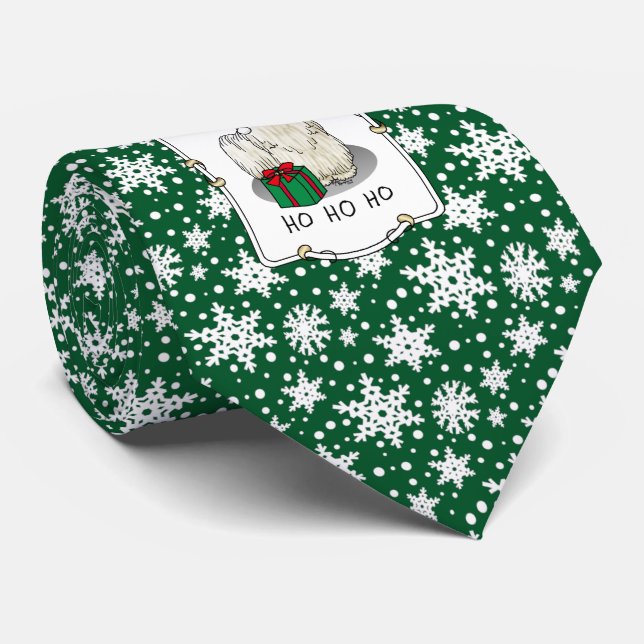 Gravata Cachorro de Natal Santa Hat Puli (branco) Engraçad (Rolled)