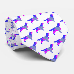 Gravata Cachorro Espanhol Springer Rosa e Pescoço Branco A