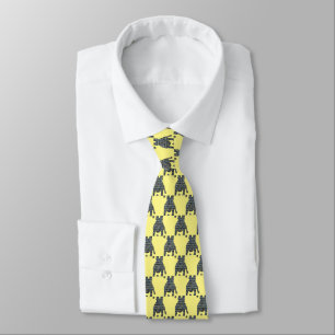 Gravata Cachorro-Grande Francês Silhueta Amarelo e Azul Am