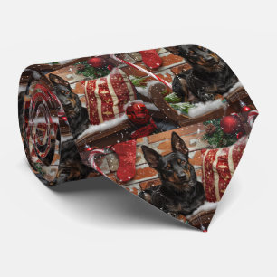 Gravata Cachorro Kelpie Australiano Natal Festivo