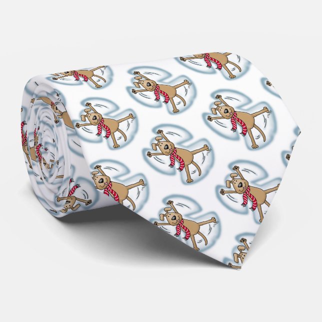Gravata Cachorro Neve Feriado de Natal Bonito Engraçado (Rolled)