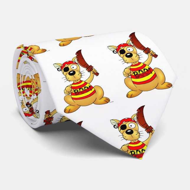 Gravata Cachorro Pirata Engraçado com Espada de Brinquedo (Rolled)