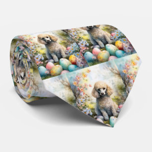 Gravata Cachorro Poodle com Ovos de Páscoa Feriado