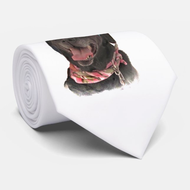 Gravata Cachorro-pregador negro de feriado alegre (Rolled)