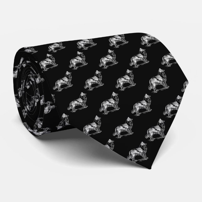 Gravata Cachorro Preto da Borda (Rolled)