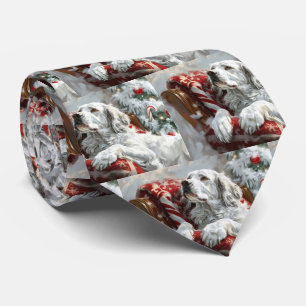 Gravata Cachorro Setter Inglês Natal Festivo