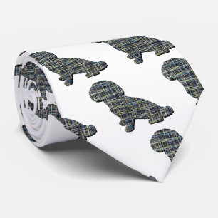 Gravata Cachorro Shihpoo Silhouket Amarelo e Preto Grade B