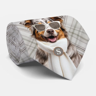 Gravata Cachorro Stylish Australian Shepherd e Monograma X