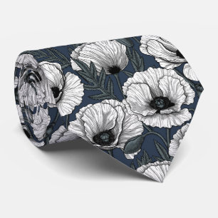 Gravata Cachorros brancos no marinho