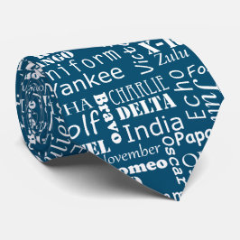 Gravata Cadete Piloto de Aprendiz de Alfabeto Fonético Azu