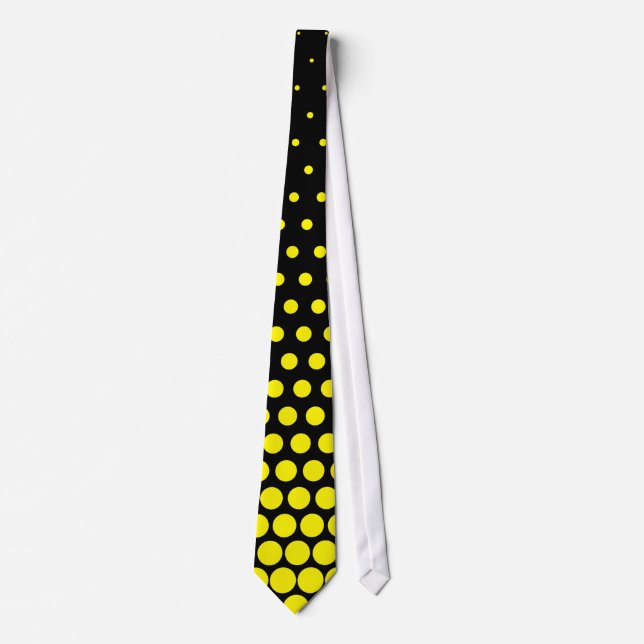 Gravata Cadmium Yellow Polka Dot Modern Black (Frente)