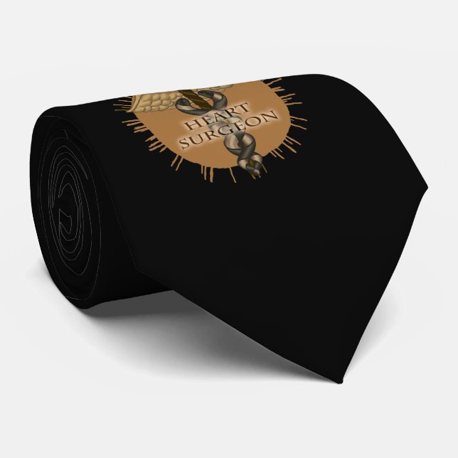 Gravata Caduceu de Cirurgião Cardiaco (Rolled)