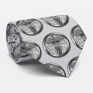 Gravata Caduceu de Podólogo de Prata