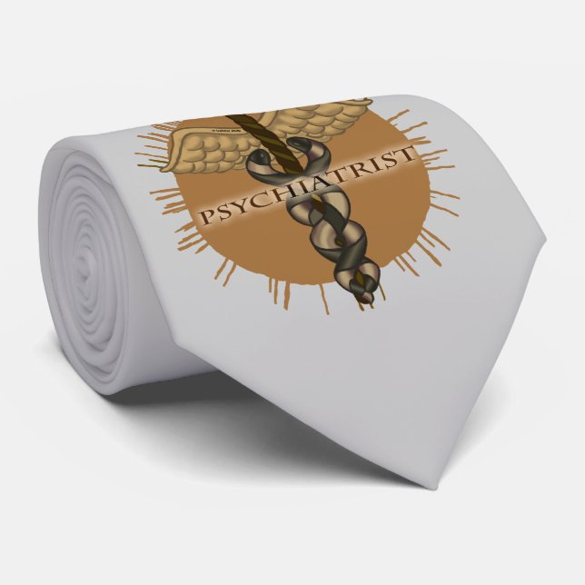 Gravata Caduceu de Psiquiatra (Rolled)