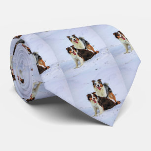 Gravata Cães australianos do casal do pastor