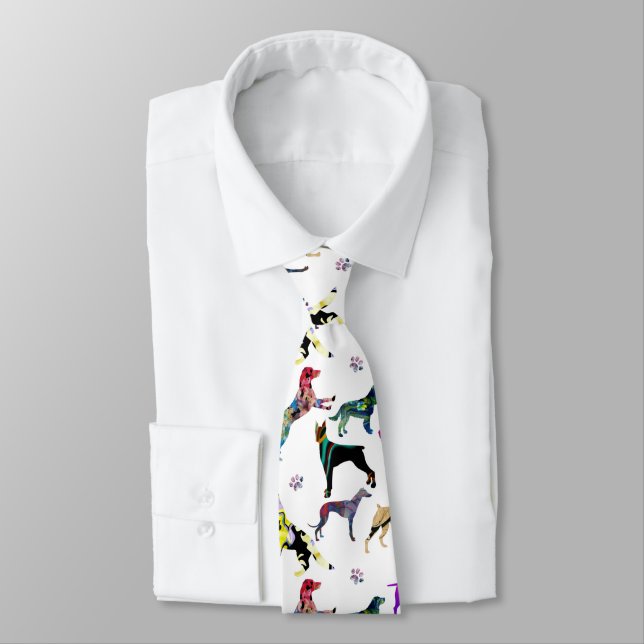 Gravata Cães e patas (Amarrado)