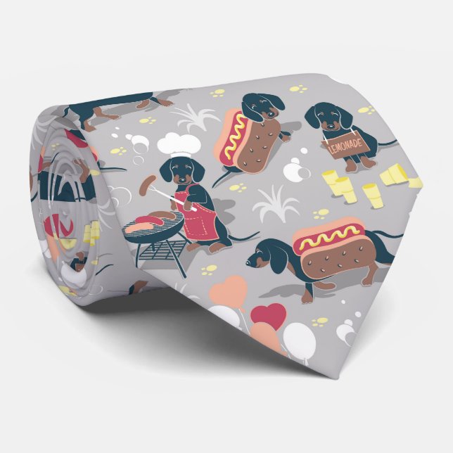 Gravata Cães quentes e lêmonadas Cão de Verão (Rolled)