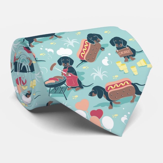 Gravata Cães quentes e lêmonadas Cão de Verão (Rolled)