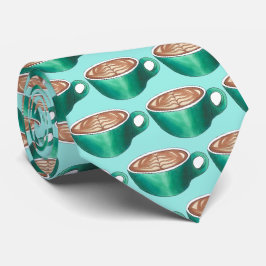 Gravata Café de Cappuccino Lateral Branco Plano Personaliz