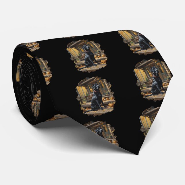 Gravata Café preto Labrador Retriever Log Cabine (Rolled)