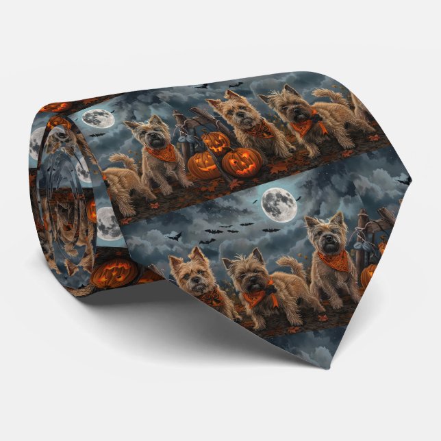 Gravata Cairn Terrier Halloween Spooky (Rolled)