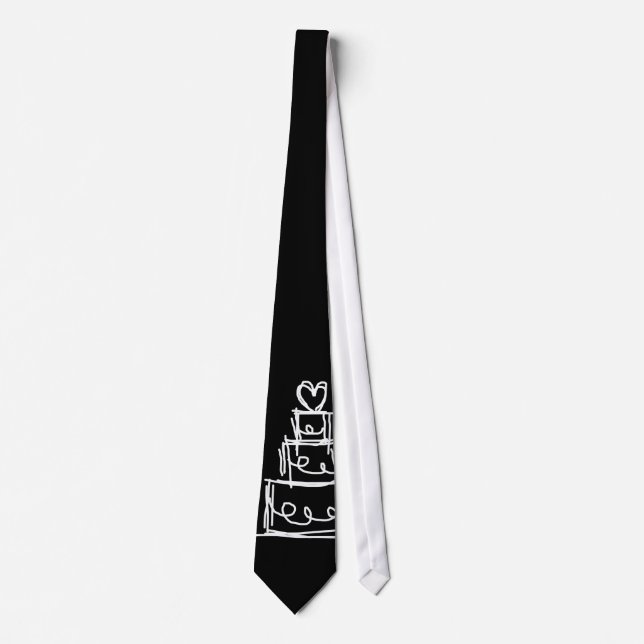 Gravata Cake Sketch Men's Wedding Tie (Frente)
