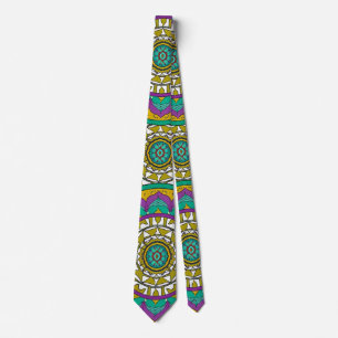 Gravata Calço de mandala roxo e verde