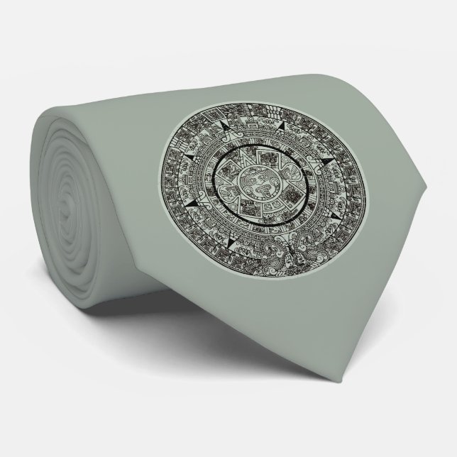 Gravata Calendário maia 1 do Aztec Sun Stone do México (Rolled)