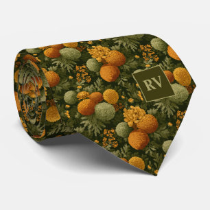 Gravata Calêndula Ousada Monograma de Outono