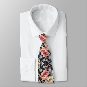 Gravata Calidoscópio Floral Moderno Simétrico