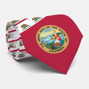 Gravata California Flag & Seal, Flag, California