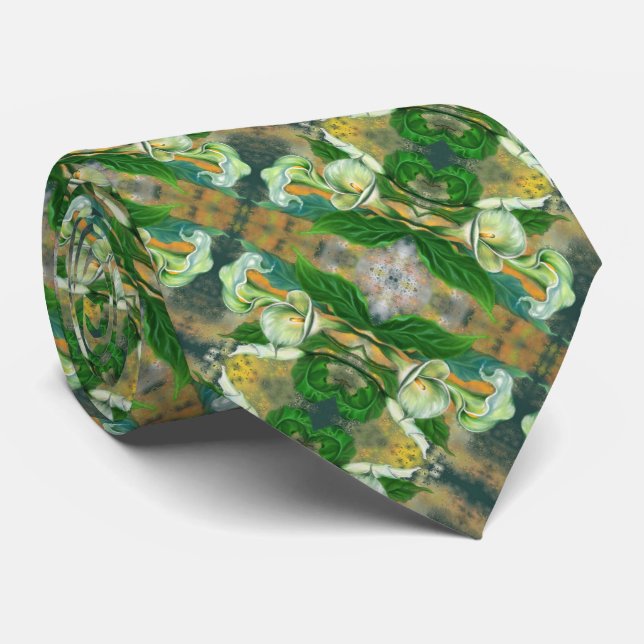 Gravata Calla Lily Flowers Neck (Rolled)