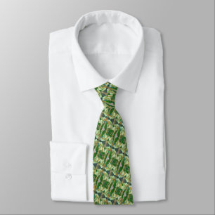 Gravata Calla Lily Flowers Neck Tie - Verde