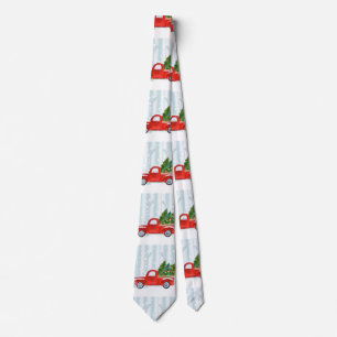 Gravata Camionete vermelho do Natal em uma estrada nevado